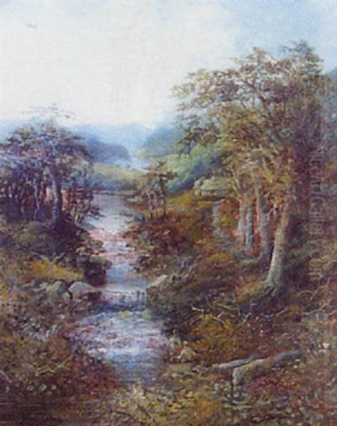 Extensive River Landscape Oil Painting by James Wallace