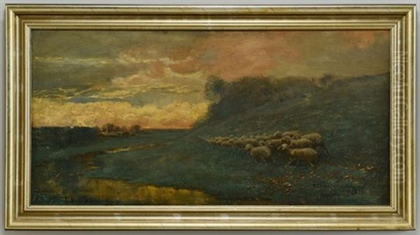 Pastoral Landscape Oil Painting by James Wiley Wallace