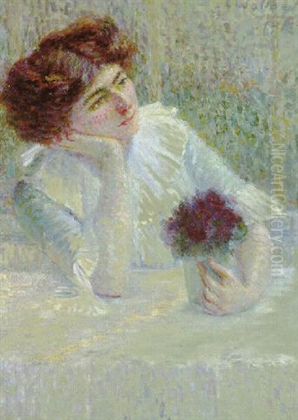 Femme Pensive Oil Painting by Gaston Wallaert