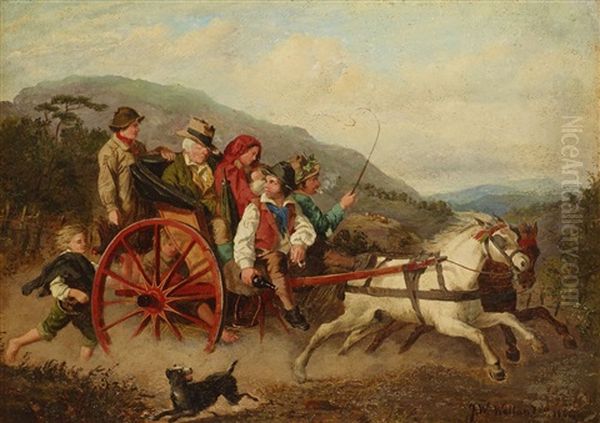 Hemfarden Oil Painting by Josef Wilhelm Wallander