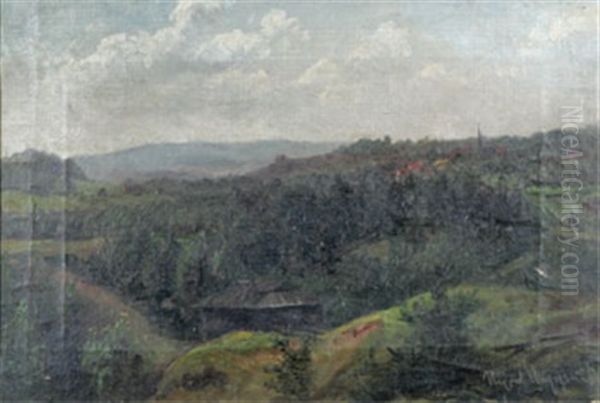 Nya Kopparberget (study) Oil Painting by Josef Wilhelm Wallander