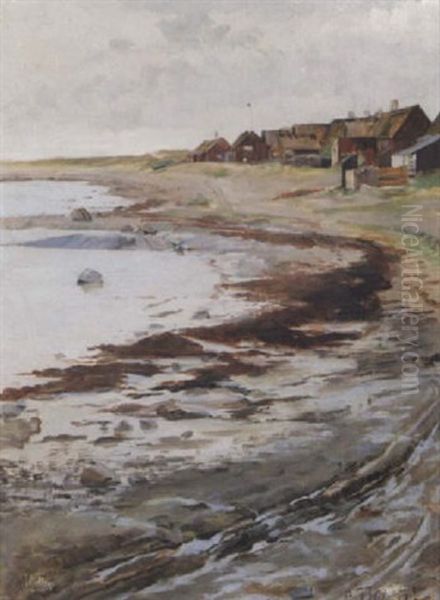 Strandlandskap Fran Torekov Oil Painting by Gustaf Theodor Wallen