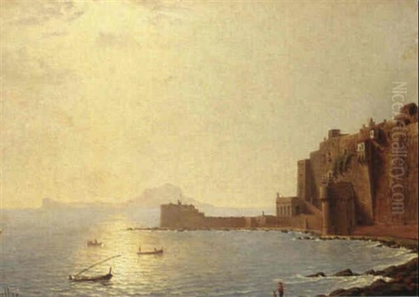 Castel Del Ovo, Naples Oil Painting by Frank Waller