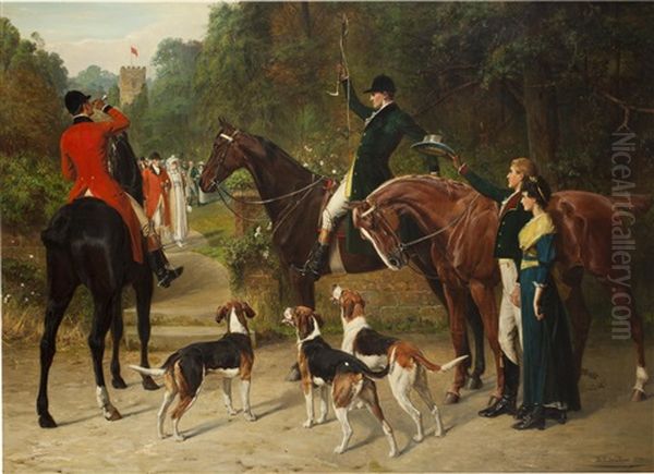 The Huntman's Courtship Oil Painting by Samuel Edmund Waller