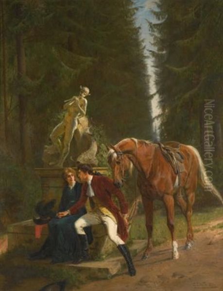 Courtship Oil Painting by Samuel Edmund Waller