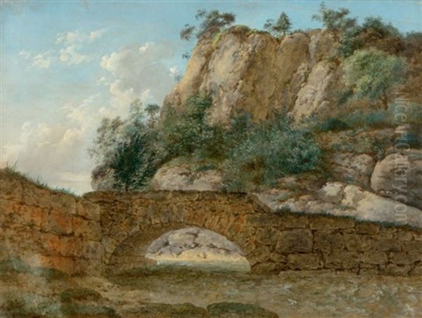 Le Pont De Pierre Oil Painting by George Augustus Wallis