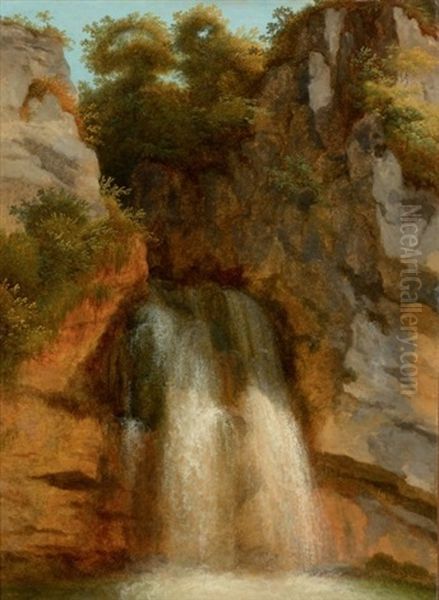 Cascade Oil Painting by George Augustus Wallis