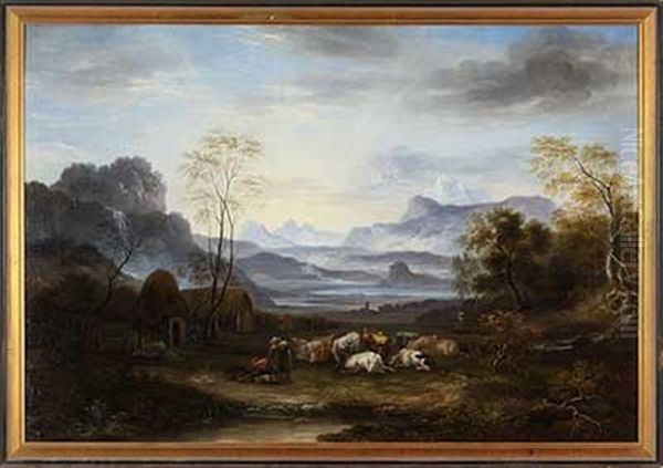 Der Eingeschlafene Hirte Oil Painting by George Augustus Wallis