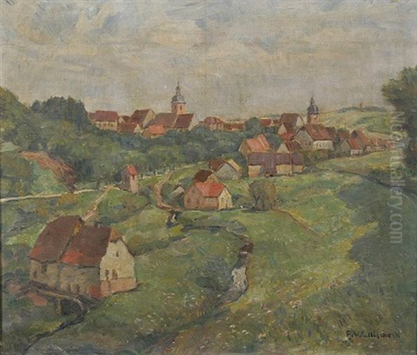 Blick Auf Buchen Im Odenwald Oil Painting by Franz Wallischeck