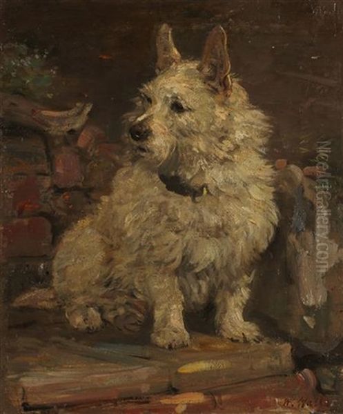 Cluny - A Scottish Terrier Oil Painting by William Walls