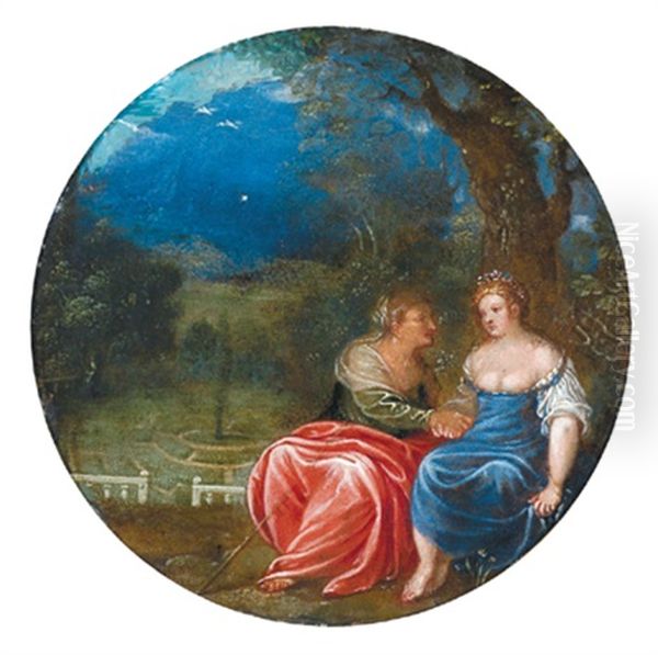 Parklandschaft Mit Vertumnus Und Pomona Oil Painting by Goffredo Wals