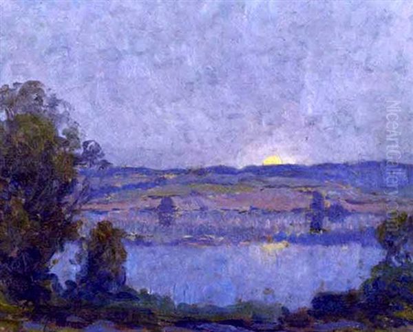 Early Moon Rise Oil Painting by Christian J. Walter