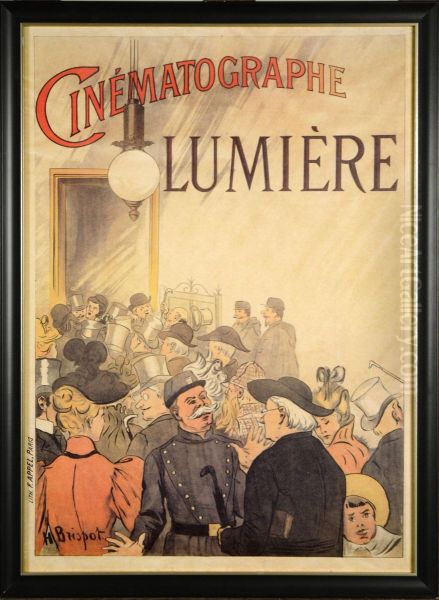 Cinematographe Lumiere Oil Painting by Henri Brispot