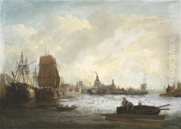 A View Of Bristol Docks Oil Painting by Joseph Walter