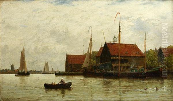 A Dutch Waterway by George Stanfield Walters