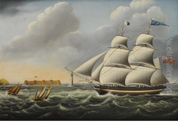 The Merchant Brig Blucher Outward Bound Oil Painting by Miles Walters