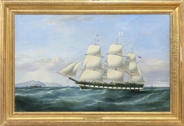 The American Packet Vanguard Off Point Lynas, England Oil Painting by Samuel Walters