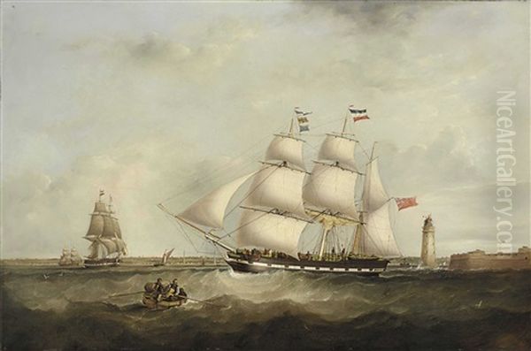 The 'gazelle' Entering The Mersey Oil Painting by Samuel Walters