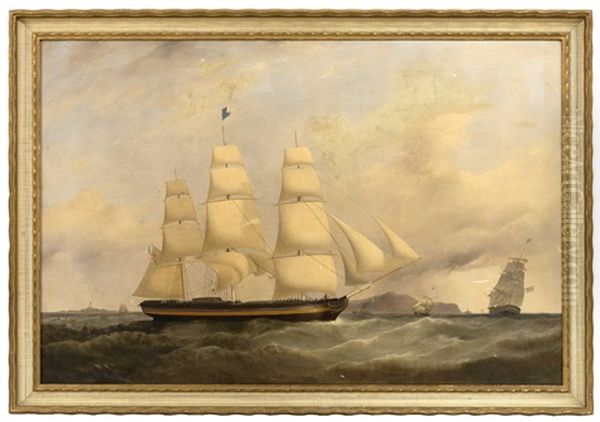 The American Ship Independence Off Liverpool Oil Painting by Samuel Walters