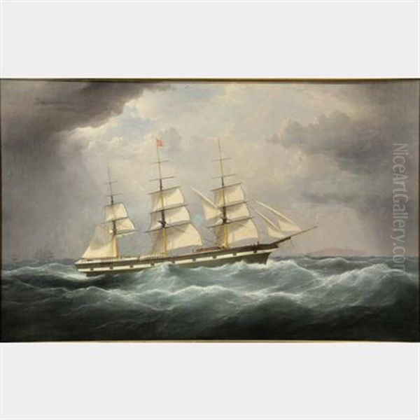 The Ship 'roger Stewart', Leading A Storm Oil Painting by Samuel Walters