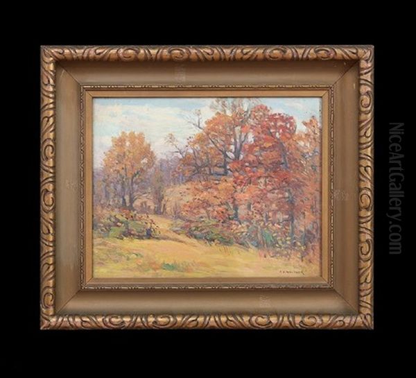 Autumnal Landscape Oil Painting by Charles H. Walther