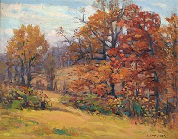 Autumn Landscape Oil Painting by Charles H. Walther