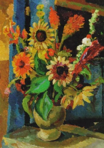 Still Life With Flowers In A Jug Oil Painting by Allan Walton