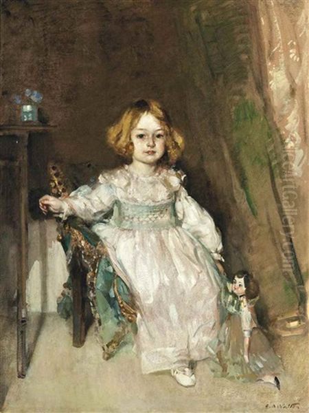 Miss Mabel Cuthbertson Oil Painting by Edward Arthur Walton