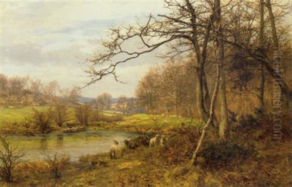 An Autumnal Landscape Oil Painting by Frank Walton