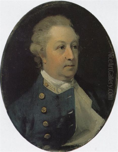 Portrait Of Admiral Sir Thomas Frankland, Fifth Bt Of Kirby Hall, Berkshire, And Thirkleby, Near Thirsk Wearing Naval Uniform Oil Painting by Henry Walton