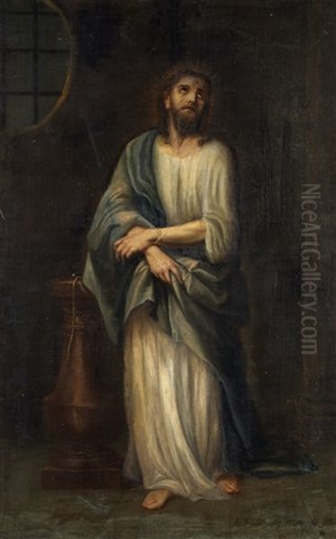 Le Christ La Nuit Du Jeudi Saint Oil Painting by Bernard Joseph Wamps