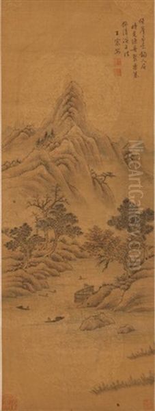 Wang Chen (1720-1797) - Ink And Color On Silk, Hanging-scroll Oil Painting by  Wang Chen