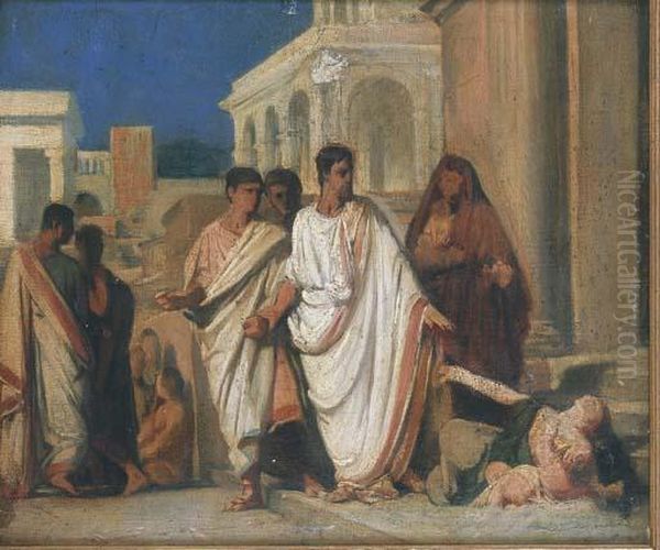 The Departure Of Ca<->ius Gracchus Oil Painting by Pierre Brisset