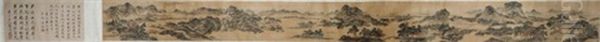 Landscape Scroll Attributed To Wang Meng, Qing Oil Painting by  Wang Meng