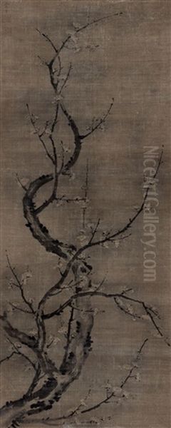 Plum Flower Oil Painting by  Wang Mian