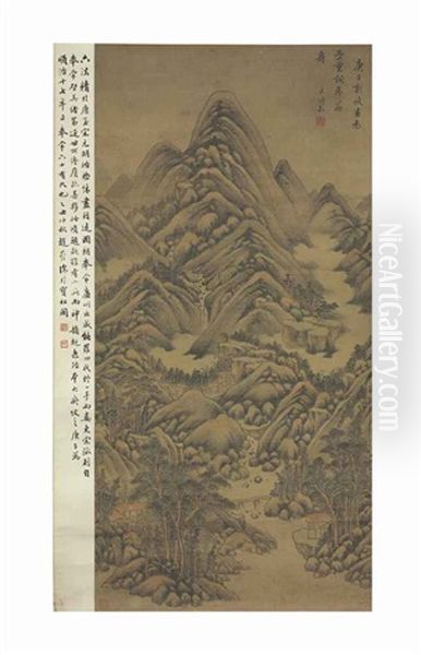 Clear Stream From The Mountains Oil Painting by  Wang Shimin