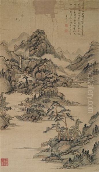 Herbstlandschaft Oil Painting by  Wang Yuanqi