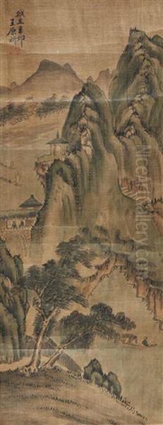 A Chinese Painting Of Landscape Oil Painting by  Wang Yuanqi