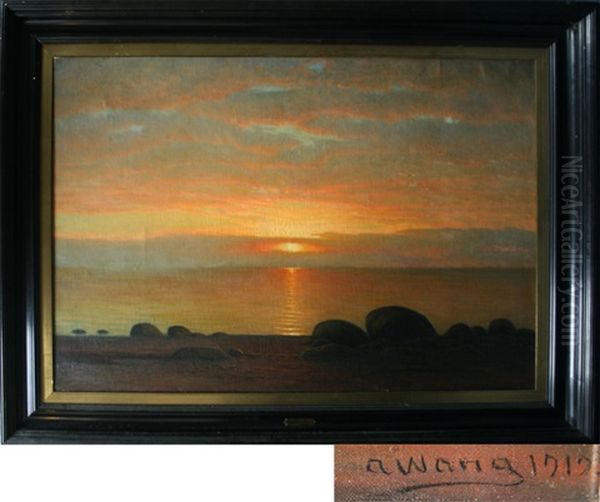 The Coast At Sunset Oil Painting by Albert Evard Wang