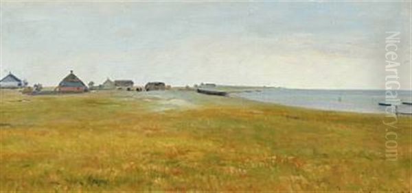 Coastal Scenery With Houses Oil Painting by Albert Evard Wang