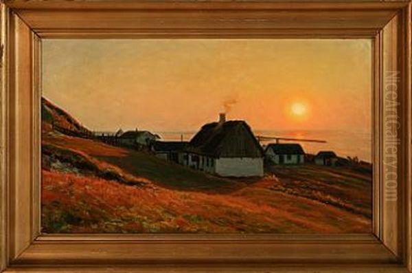 Evening Sun Above Tisvilde, Denmark Oil Painting by Albert Evard Wang