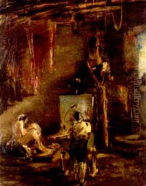 Im Atelier Oil Painting by Franz Wanger