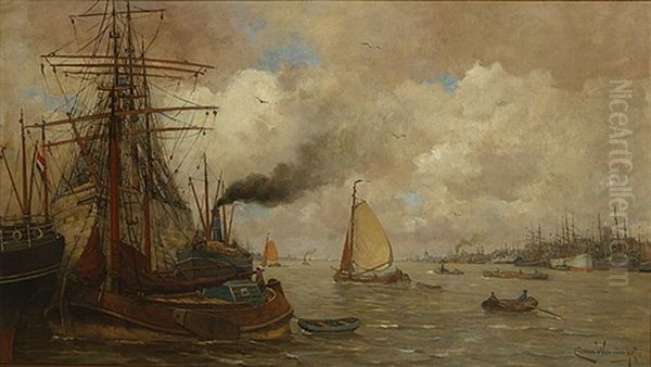 Port Hollandais Anime Oil Painting by Kees Van Waning