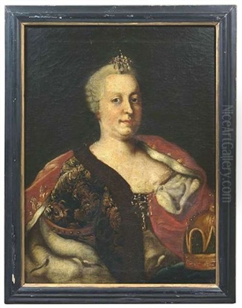 Portrait Der Kaiserin Maria Theresia (+ Portrait Eines Mannes; 2 Works) Oil Painting by Joseph Wannenmacher