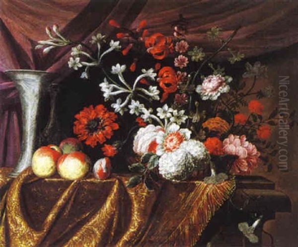 Nature Morte De Fleurs Oil Painting by Jan Baptist Wans