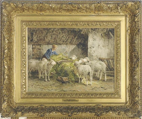 The Sheepfold Oil Painting by Felix Saturnin Brissot de Warville