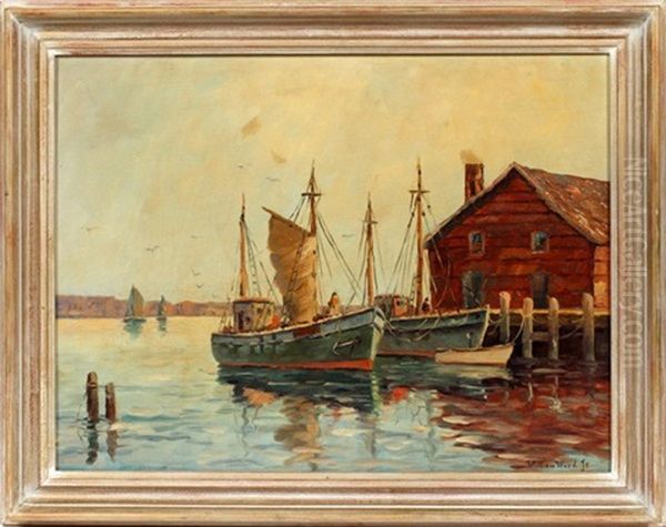 Dock Scene by William Dudley Brunett Ward Jr.