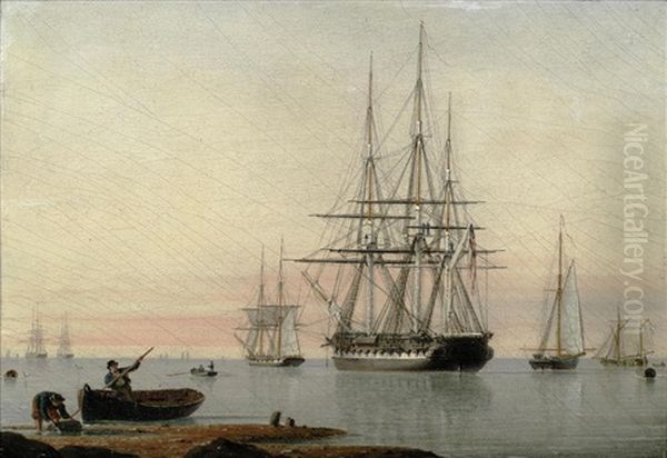 H.m.s. Vindictive Oil Painting by John Ward Of Hull