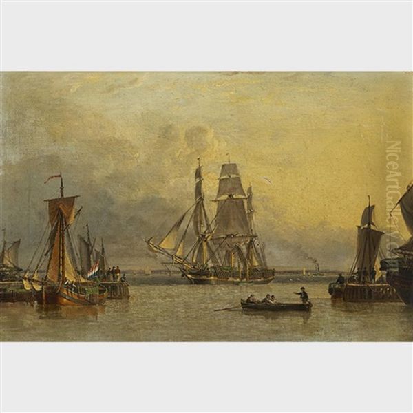 The William Lee Arriving At Hull Oil Painting by John Ward Of Hull