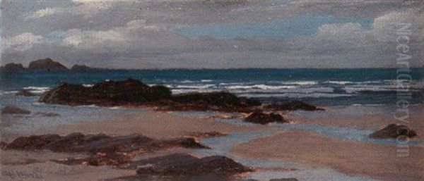 A Coastal Scene At Low Tide Oil Painting by Alfred Ward